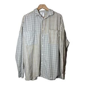 ASOS Collusion Men Button Front Shirt Plaid Patchwork Mixed Fabric Medium Cotton